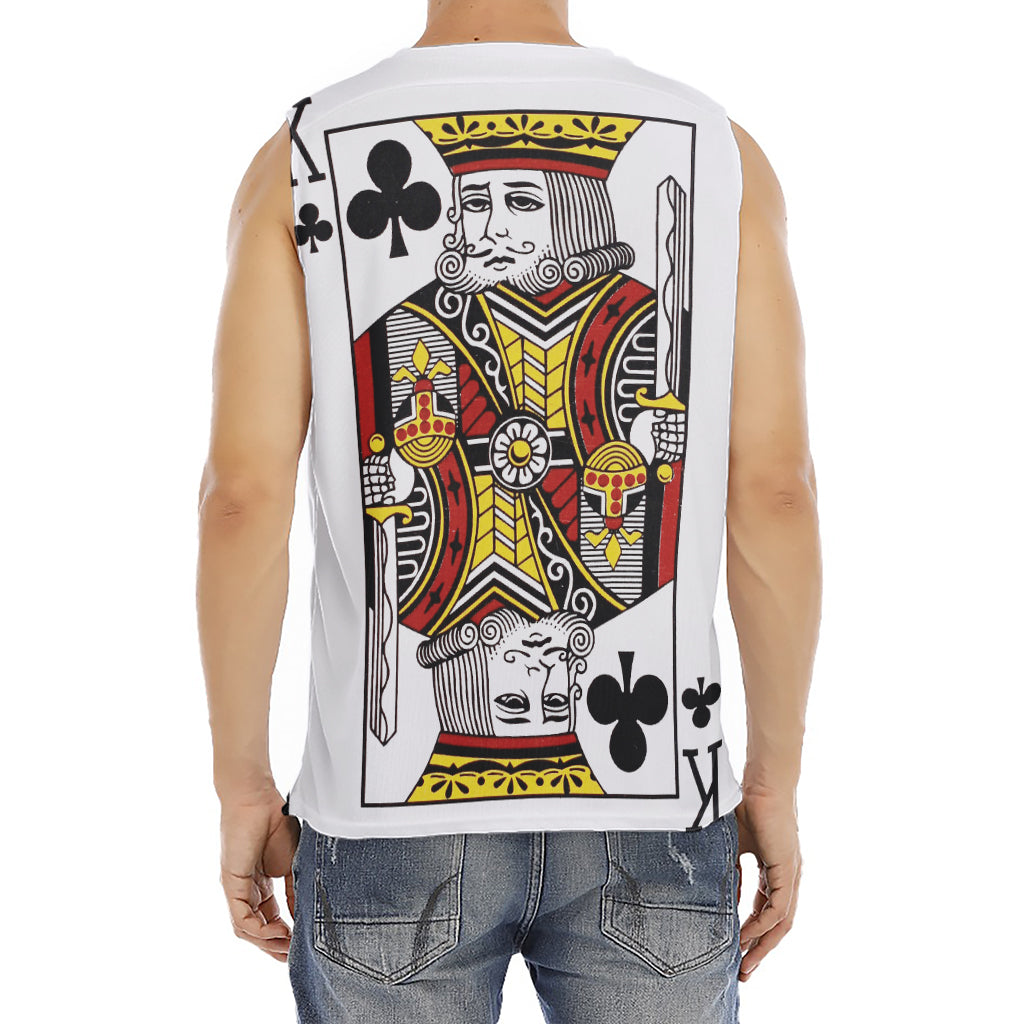 King Of Clubs Playing Card Print Men's Fitness Tank Top