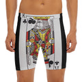 King Of Clubs Playing Card Print Men's Long Boxer Briefs