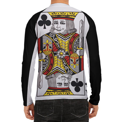 King Of Clubs Playing Card Print Men's Long Sleeve Rash Guard