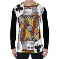 King Of Clubs Playing Card Print Men's Long Sleeve T-Shirt