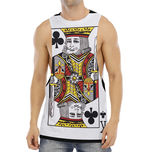 King Of Clubs Playing Card Print Men's Muscle Tank Top