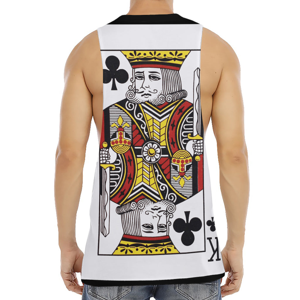 King Of Clubs Playing Card Print Men's Muscle Tank Top