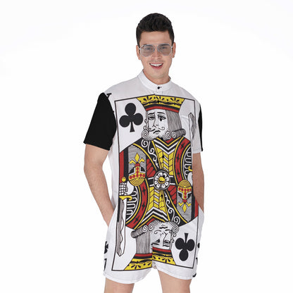 King Of Clubs Playing Card Print Men's Rompers