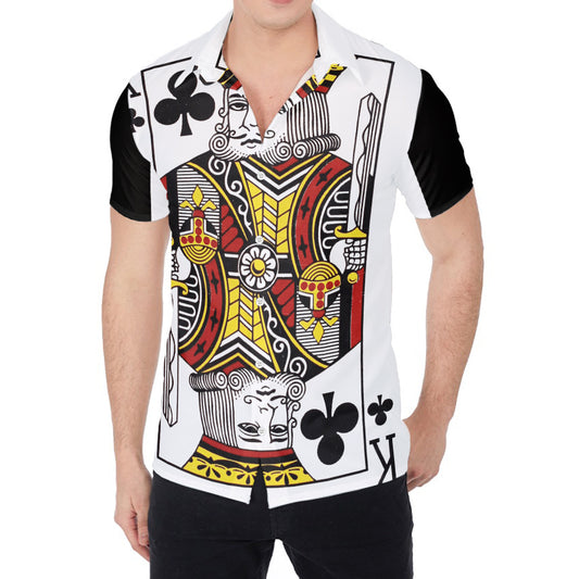 King Of Clubs Playing Card Print Men's Shirt