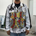 King Of Clubs Playing Card Print Men's Shirt Jacket