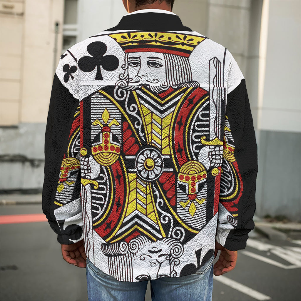 King Of Clubs Playing Card Print Men's Shirt Jacket