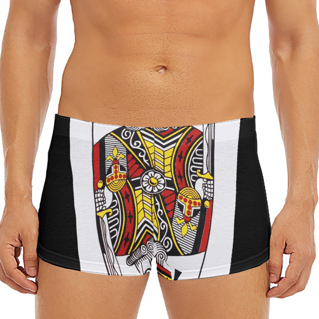 King Of Clubs Playing Card Print Men's Short Boxer Briefs