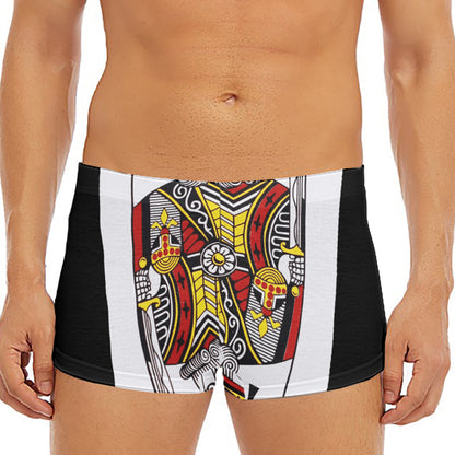 King Of Clubs Playing Card Print Men's Short Boxer Briefs