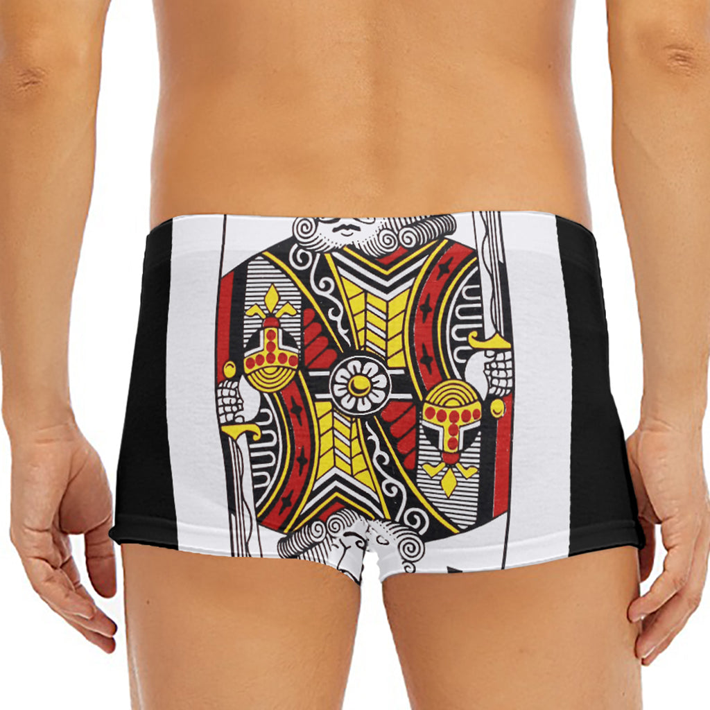 King Of Clubs Playing Card Print Men's Short Boxer Briefs
