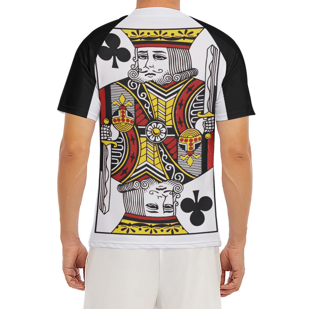 King Of Clubs Playing Card Print Men's Short Sleeve Rash Guard