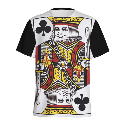 King Of Clubs Playing Card Print Men's Sports T-Shirt