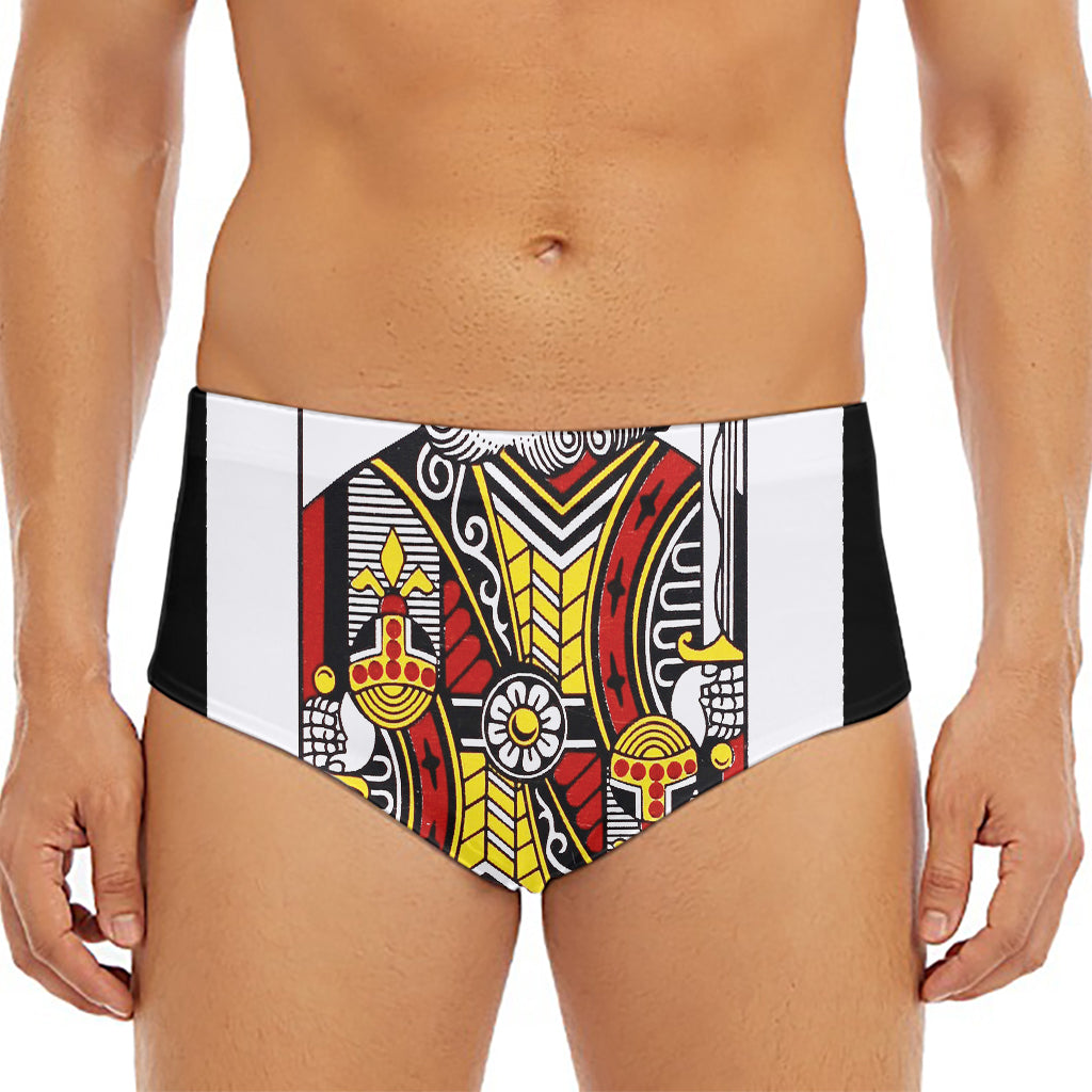 King Of Clubs Playing Card Print Men's Triangle Swim Briefs