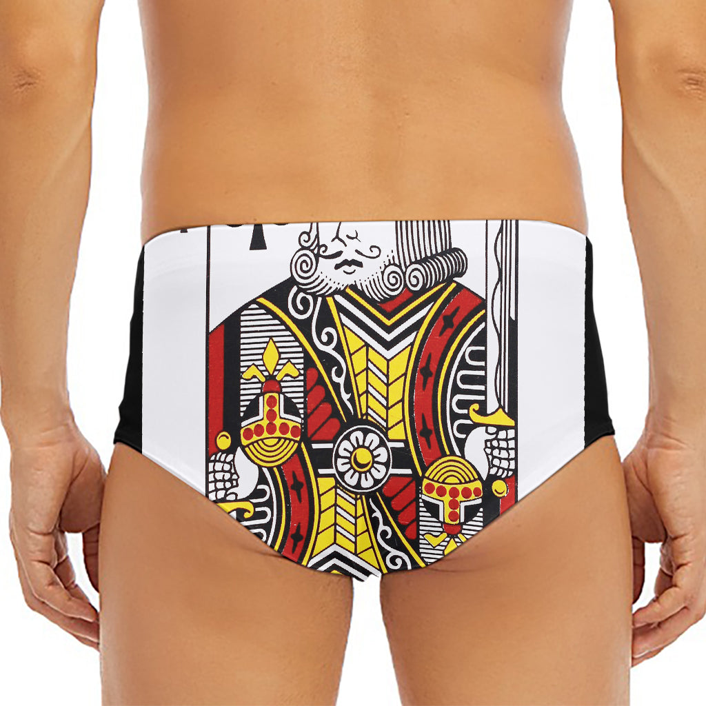 King Of Clubs Playing Card Print Men's Triangle Swim Briefs