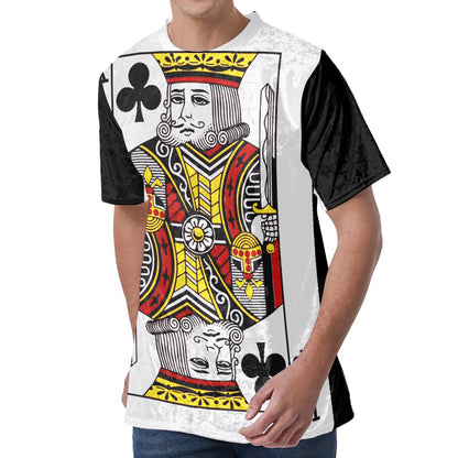 King Of Clubs Playing Card Print Men's Velvet T-Shirt