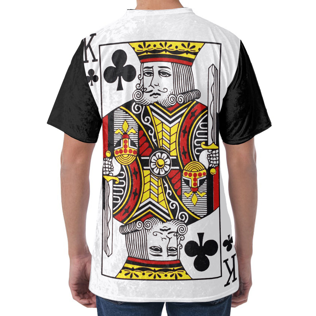 King Of Clubs Playing Card Print Men's Velvet T-Shirt