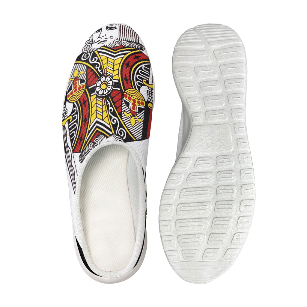 King Of Clubs Playing Card Print Mesh Casual Shoes