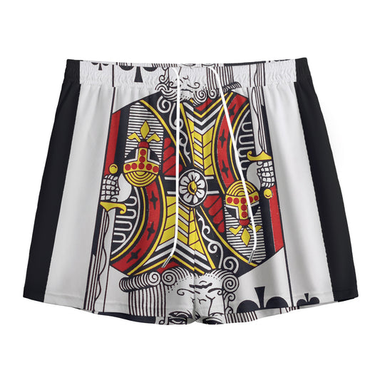 King Of Clubs Playing Card Print Mesh Shorts