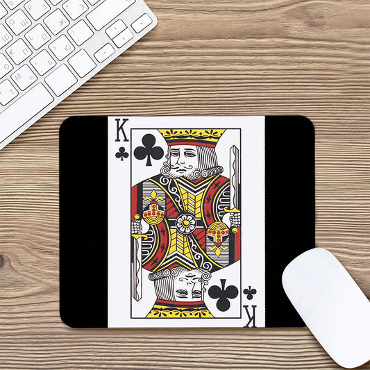 King Of Clubs Playing Card Print Mouse Pad