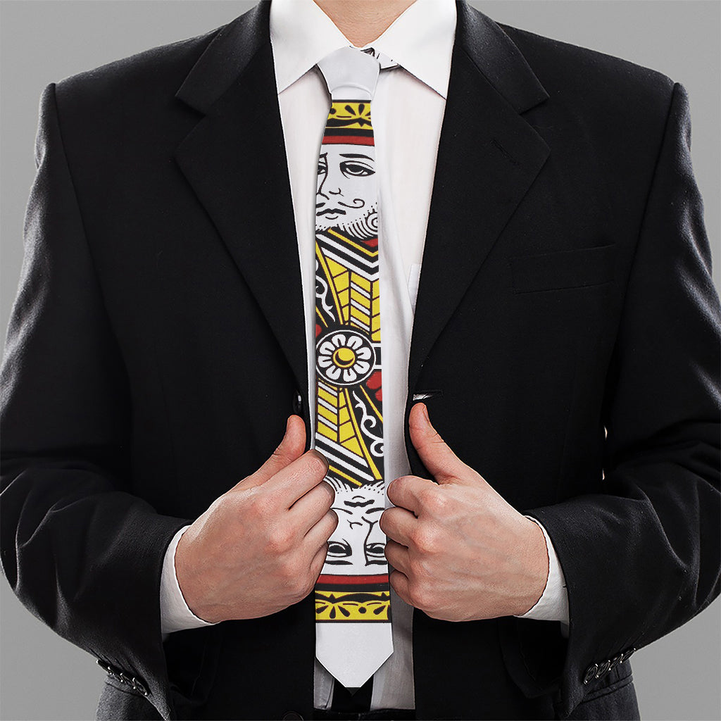 King Of Clubs Playing Card Print Necktie
