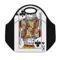 King Of Clubs Playing Card Print Neoprene Lunch Bag