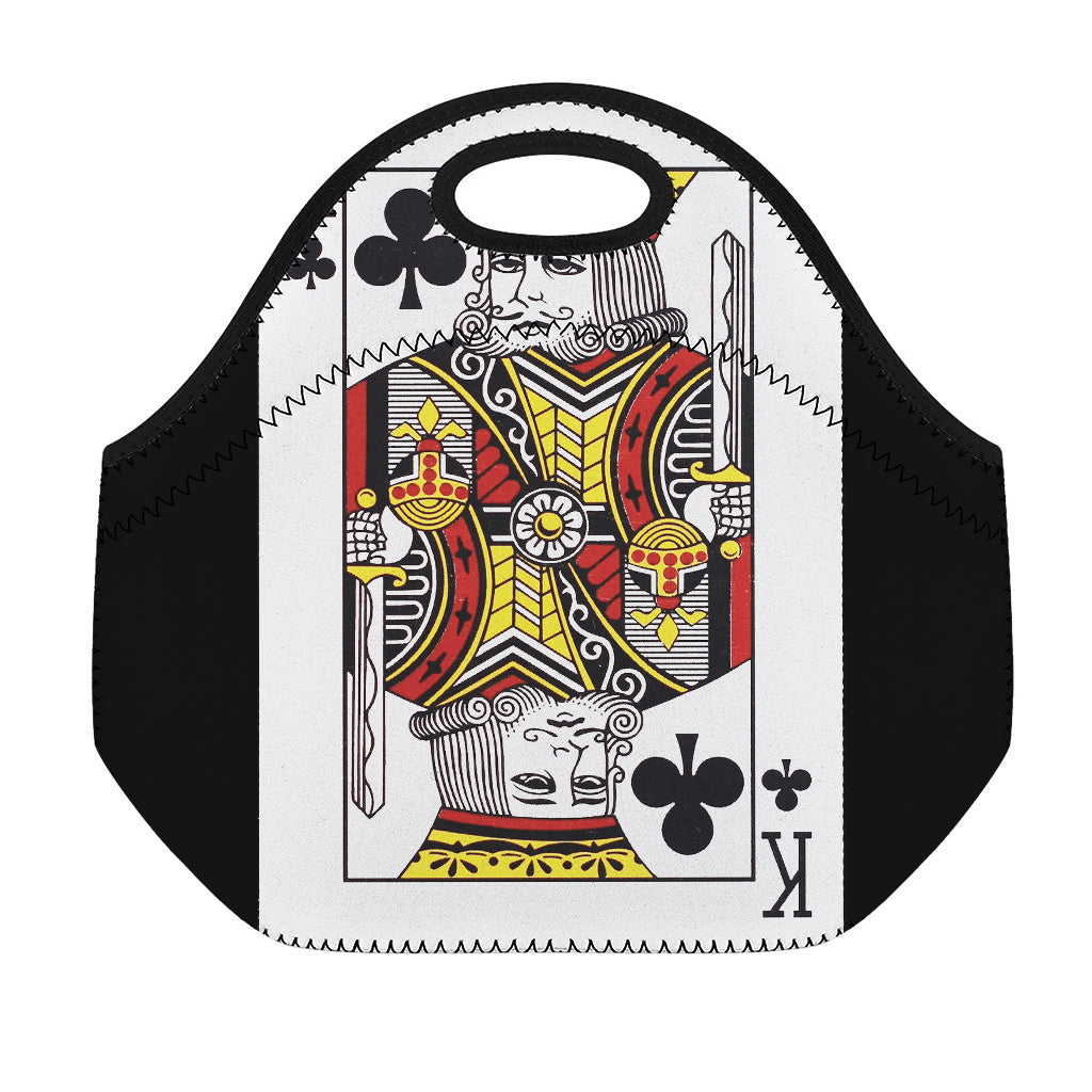 King Of Clubs Playing Card Print Neoprene Lunch Bag