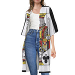 King Of Clubs Playing Card Print Open Front Beach Cover Up