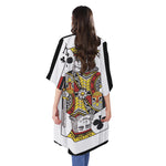 King Of Clubs Playing Card Print Open Front Beach Cover Up