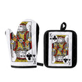 King Of Clubs Playing Card Print Oven Mitt And Pot Holder Set