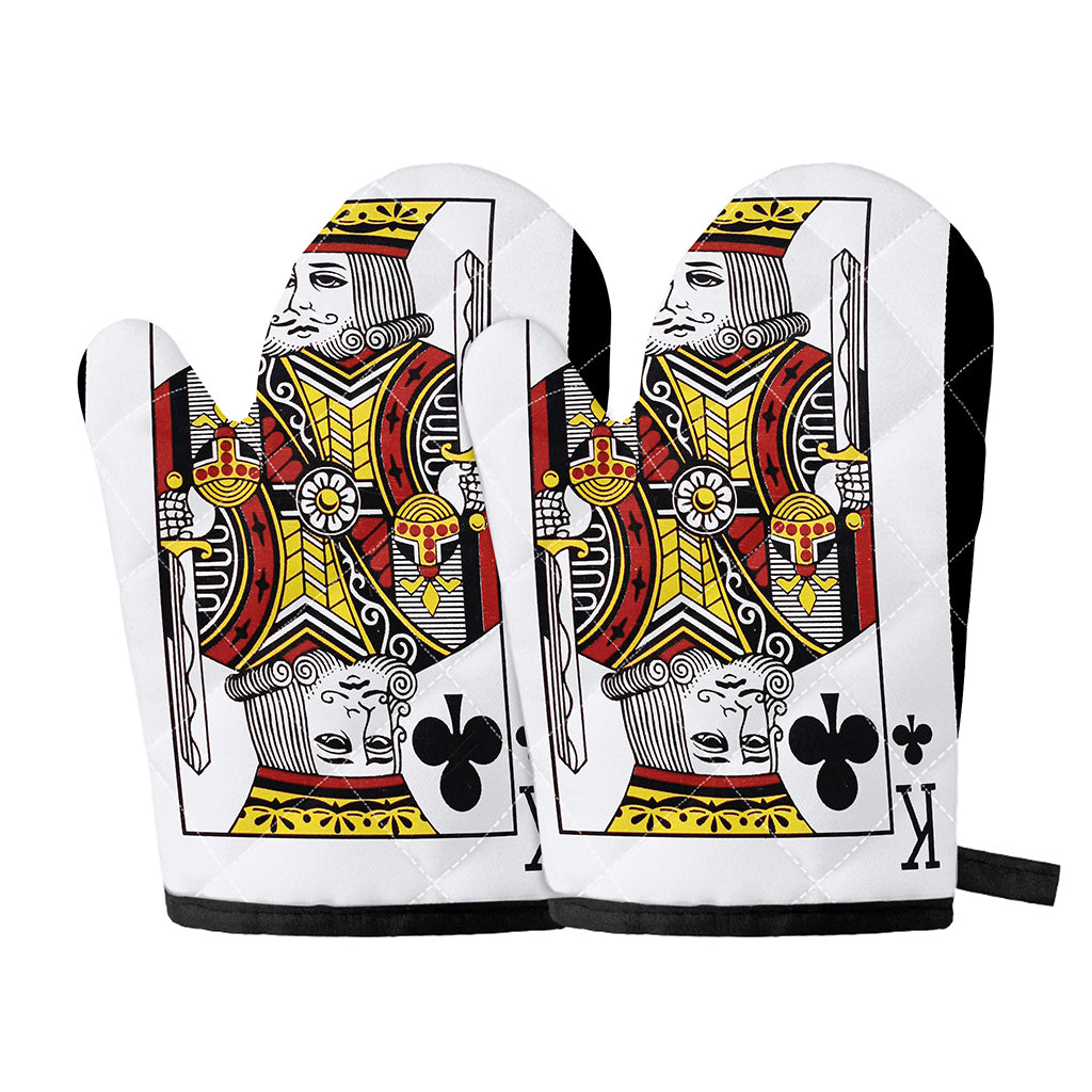 King Of Clubs Playing Card Print Oven Mitts