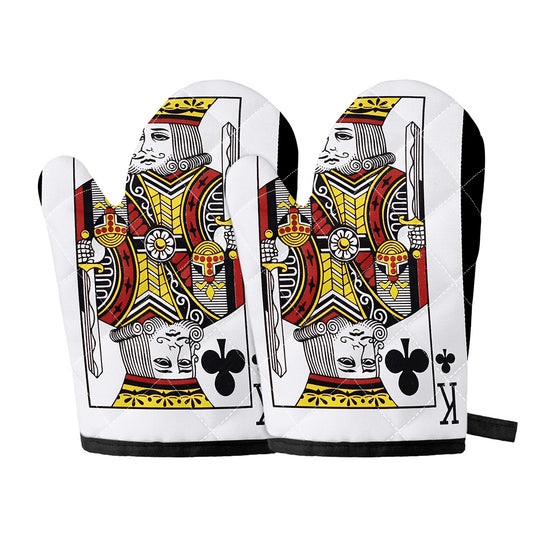 King Of Clubs Playing Card Print Oven Mitts