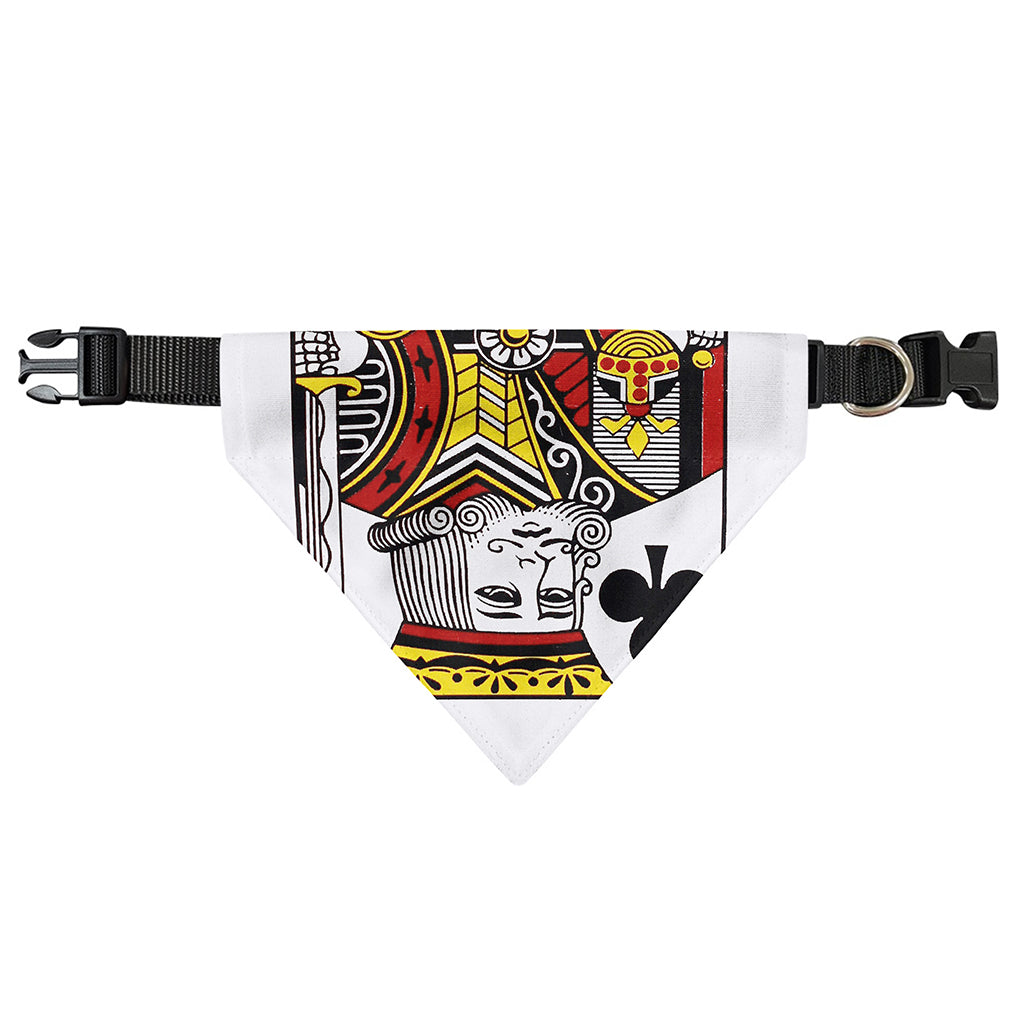 King Of Clubs Playing Card Print Over The Collar Dog Bandana