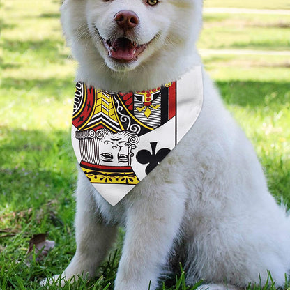 King Of Clubs Playing Card Print Over The Collar Dog Bandana