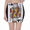 King Of Clubs Playing Card Print Pencil Mini Skirt