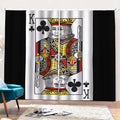 King Of Clubs Playing Card Print Pencil Pleat Curtains