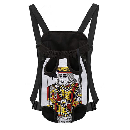 King Of Clubs Playing Card Print Pet Carrier Backpack