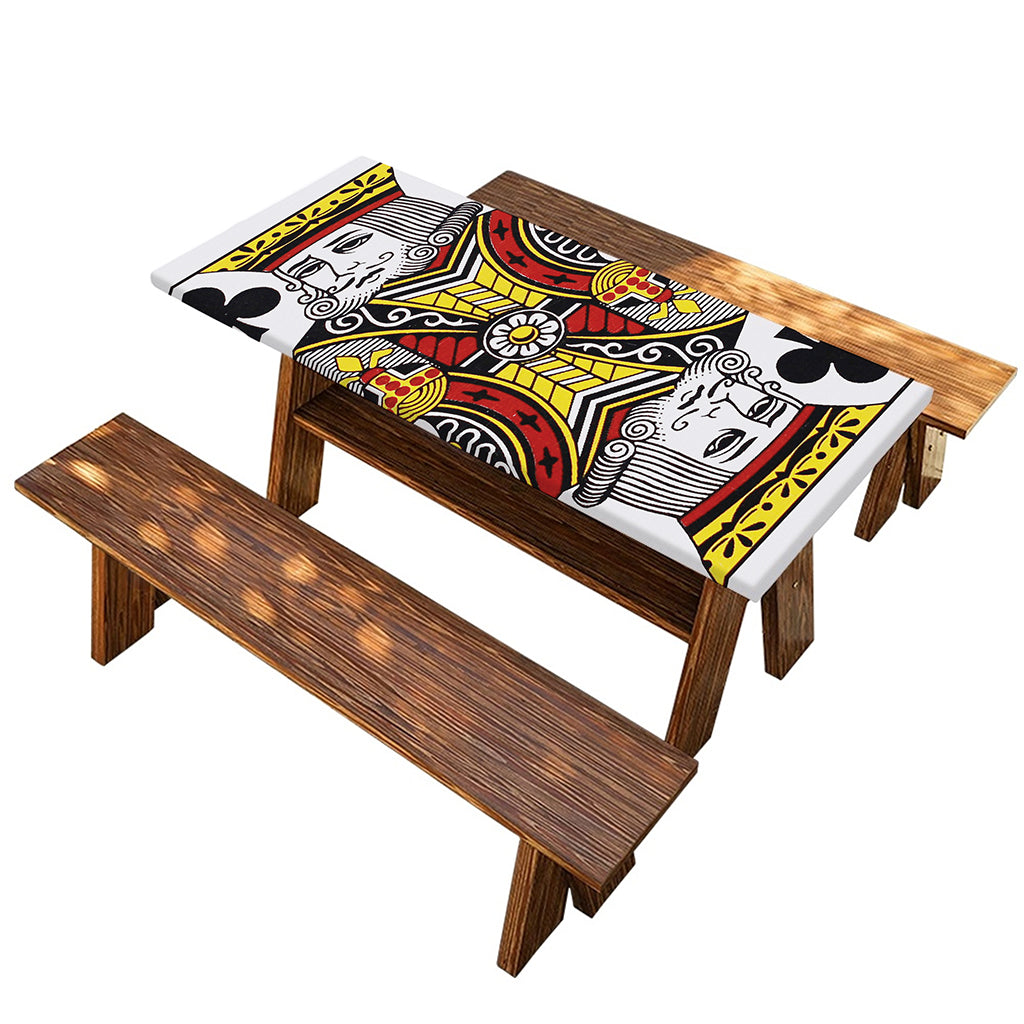 King Of Clubs Playing Card Print Picnic Table Cover