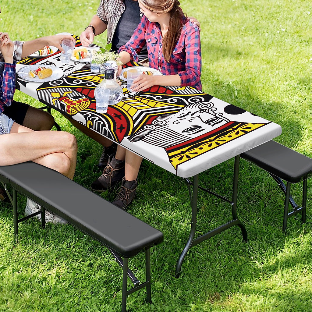 King Of Clubs Playing Card Print Picnic Table Cover