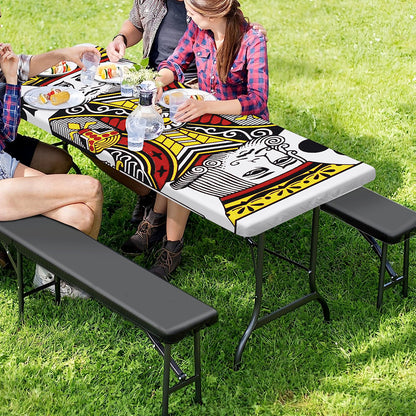 King Of Clubs Playing Card Print Picnic Table Cover