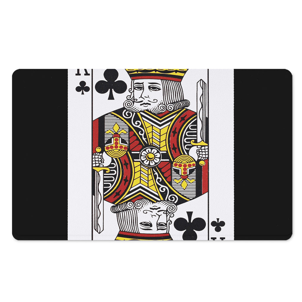 King Of Clubs Playing Card Print Polyester Doormat