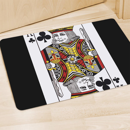 King Of Clubs Playing Card Print Polyester Doormat