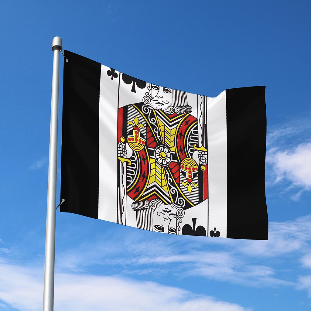 King Of Clubs Playing Card Print Polyester Flag