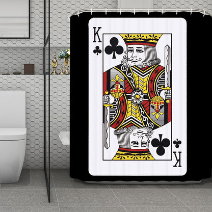 King Of Clubs Playing Card Print Polyester Shower Curtain
