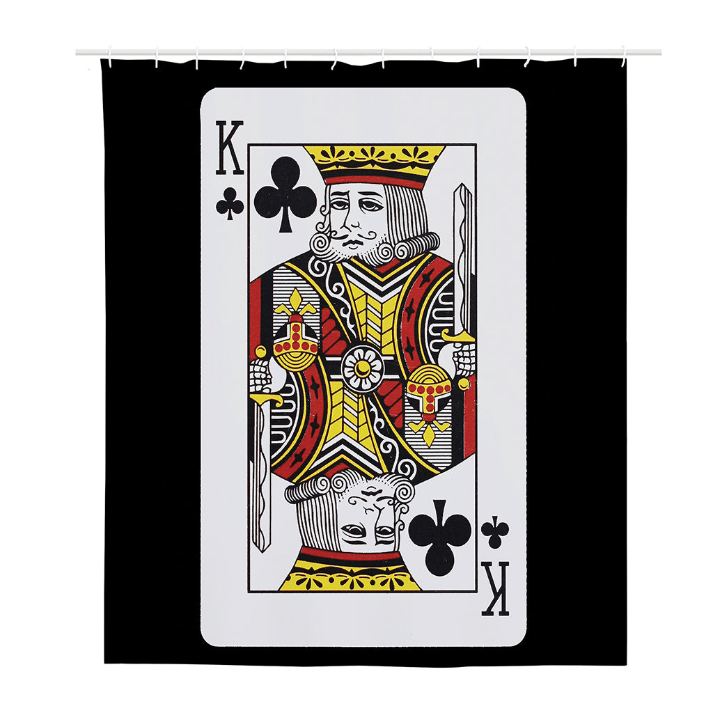 King Of Clubs Playing Card Print Polyester Shower Curtain