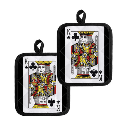 King Of Clubs Playing Card Print Pot Holders