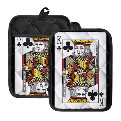 King Of Clubs Playing Card Print Pot Holders With Pocket