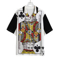 King Of Clubs Playing Card Print Rayon Hawaiian Shirt