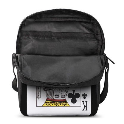 King Of Clubs Playing Card Print Rectangular Crossbody Bag