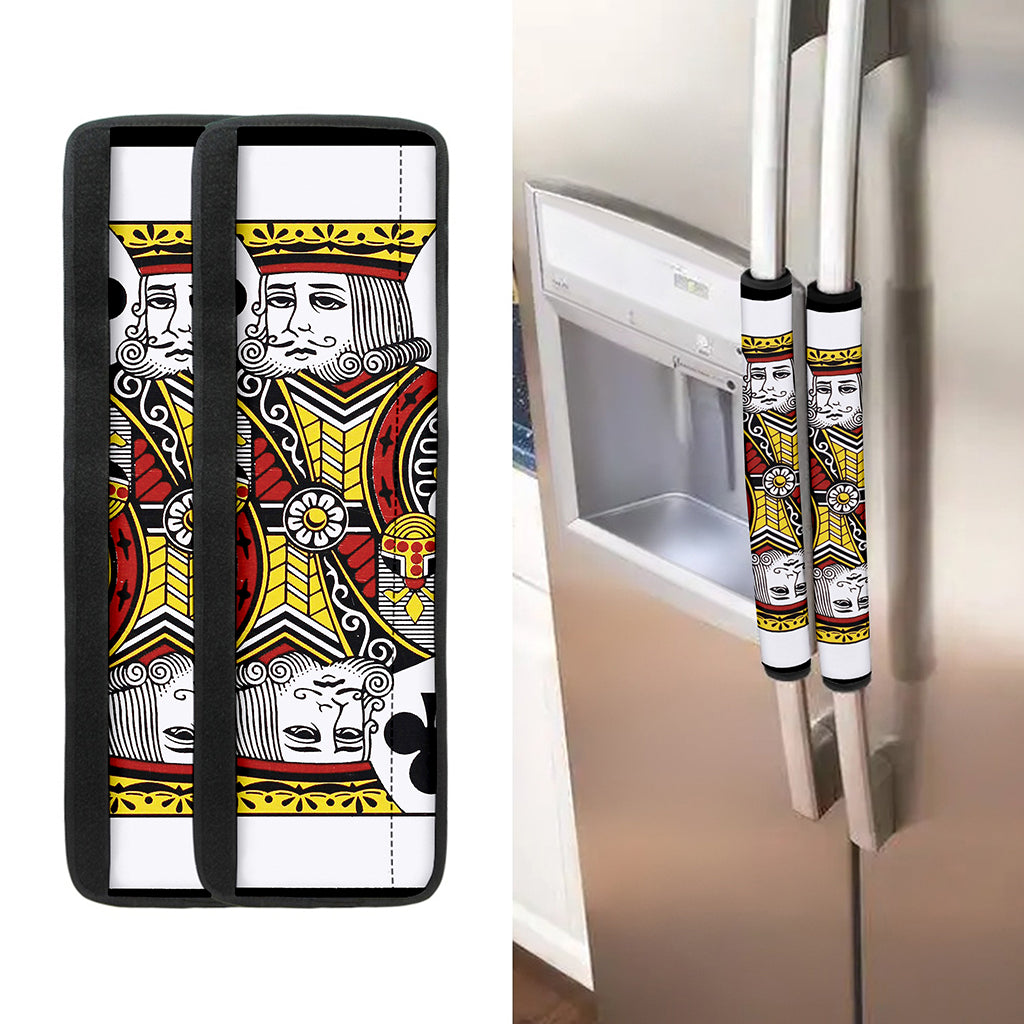 King Of Clubs Playing Card Print Refrigerator Handle Covers