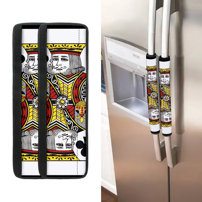King Of Clubs Playing Card Print Refrigerator Handle Covers