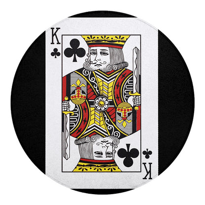 King Of Clubs Playing Card Print Round Blanket